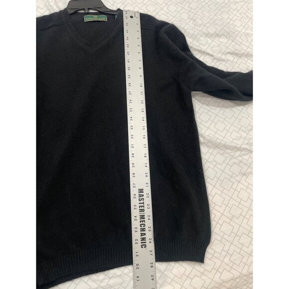 Embassy Row Black  2-ply 100% Cashmere Pullover Long Sleeve Sweater Men's size L - Picture 5 of 6